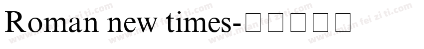 Roman new times字体转换